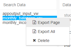 Data Table Options