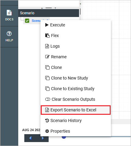 Scenario - Export to Excel