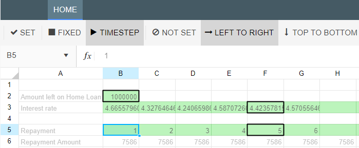 Timestep values