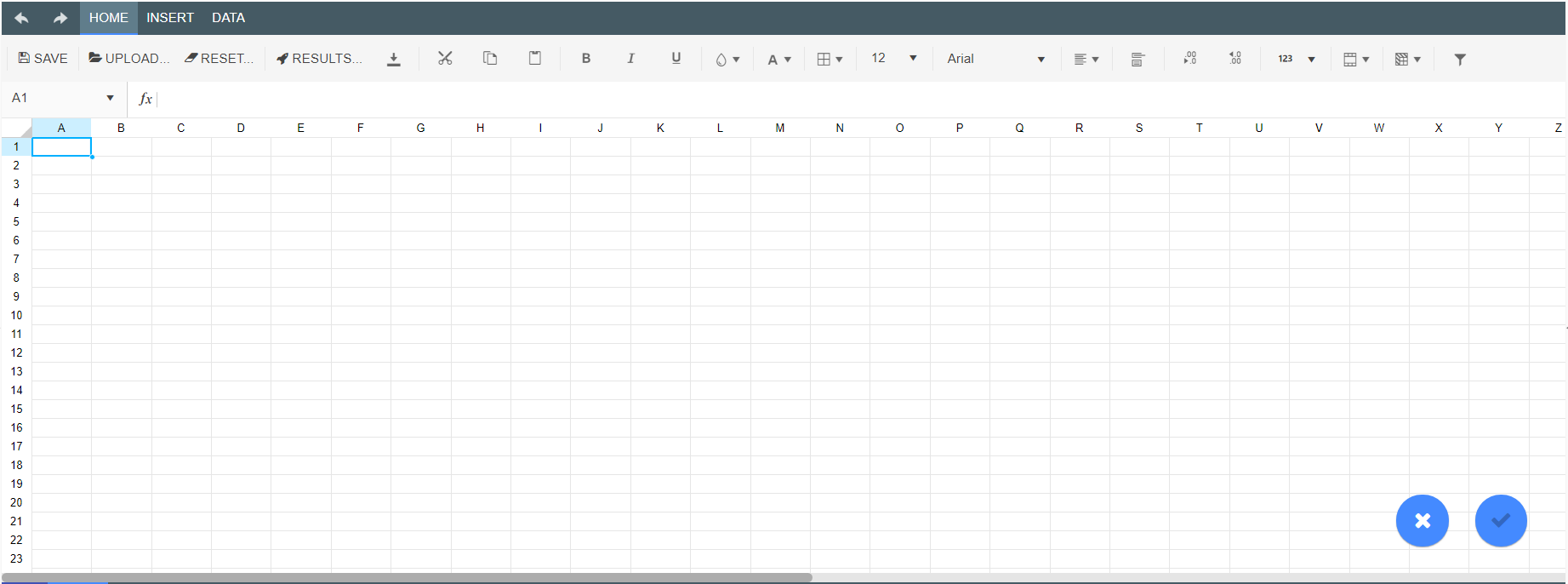 Empty Spreadsheet