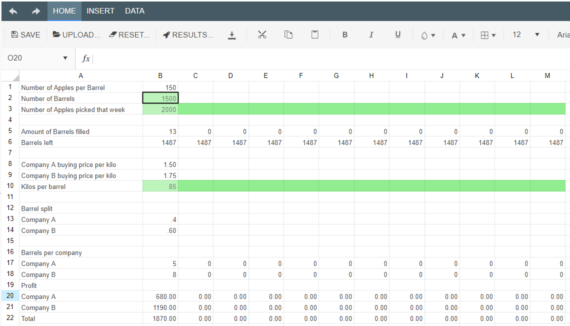 Complex Spreadsheet