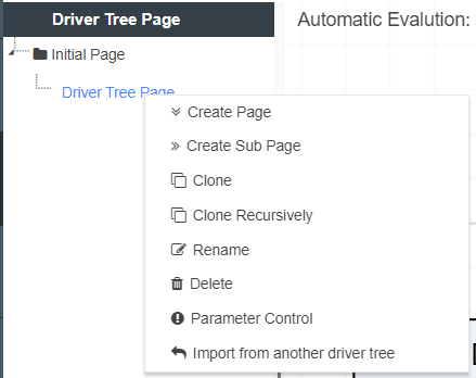 Driver Model Page Options