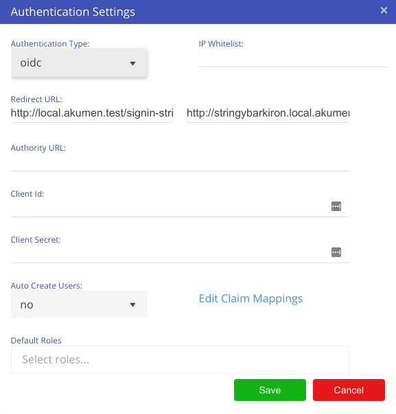 OIDC Auth Settings