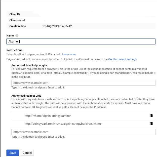 Google Client Setup