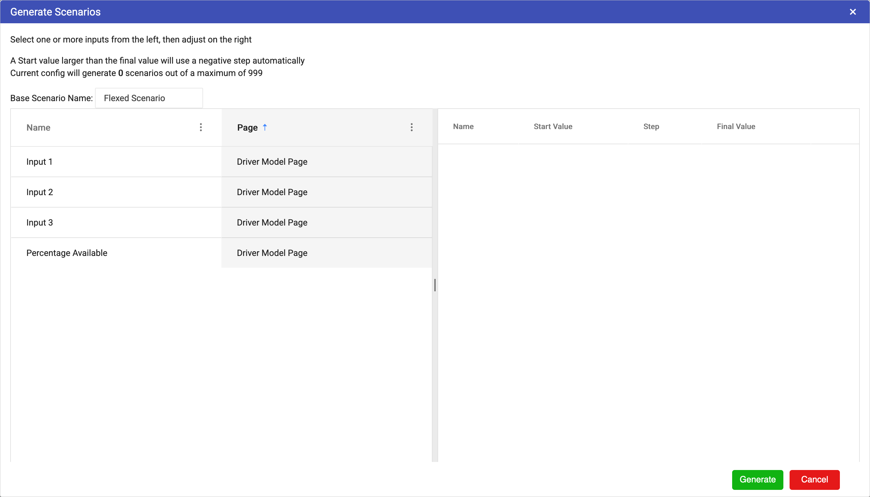 Generate Scenarios